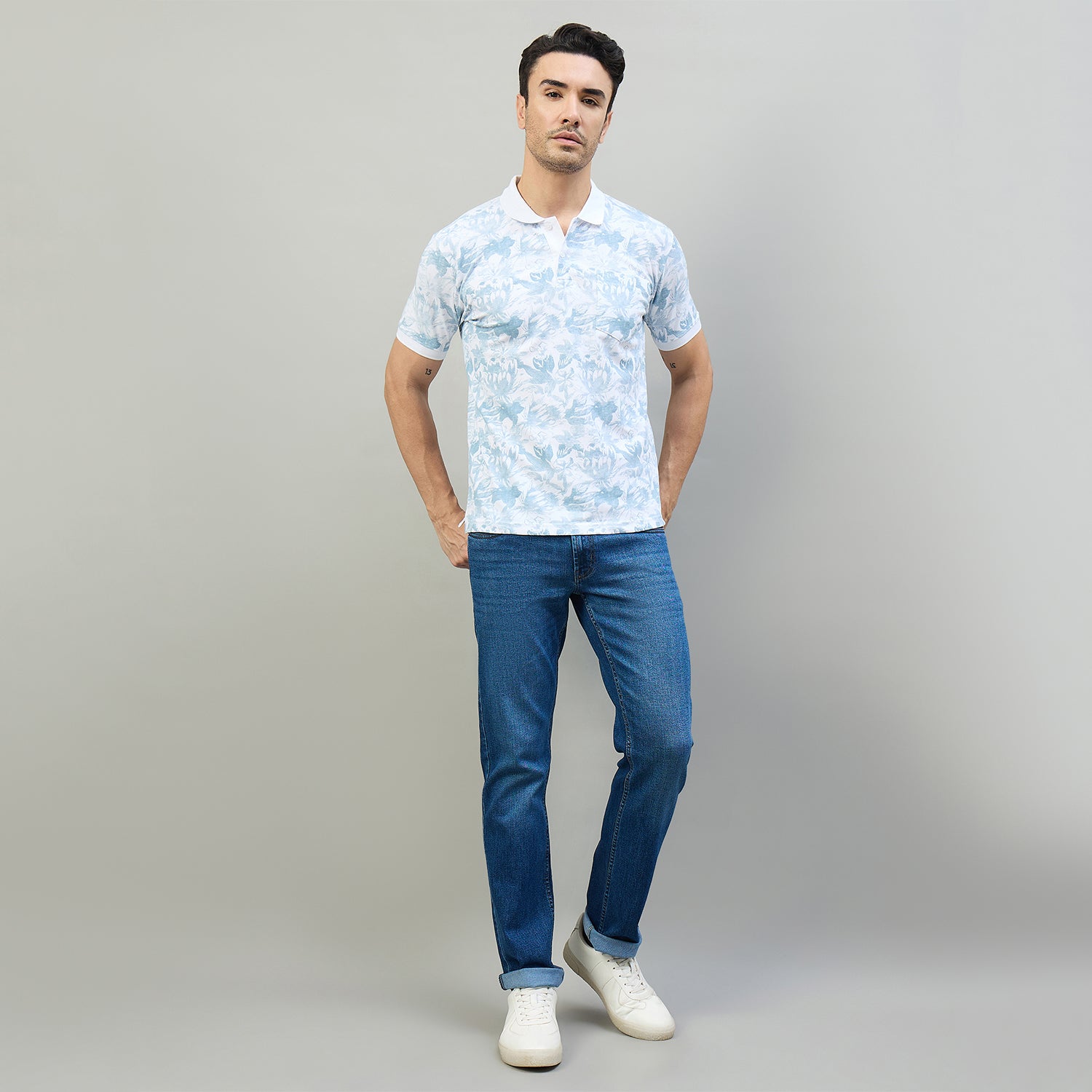 Duke Urban Men Half Sleeve Cotton Smart Fit Casual T-shirt (LF7980)