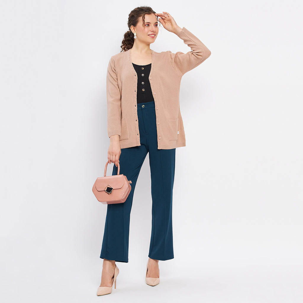 Duke Urban Women Full Sleeve Solid Cardigan (LQS9612)