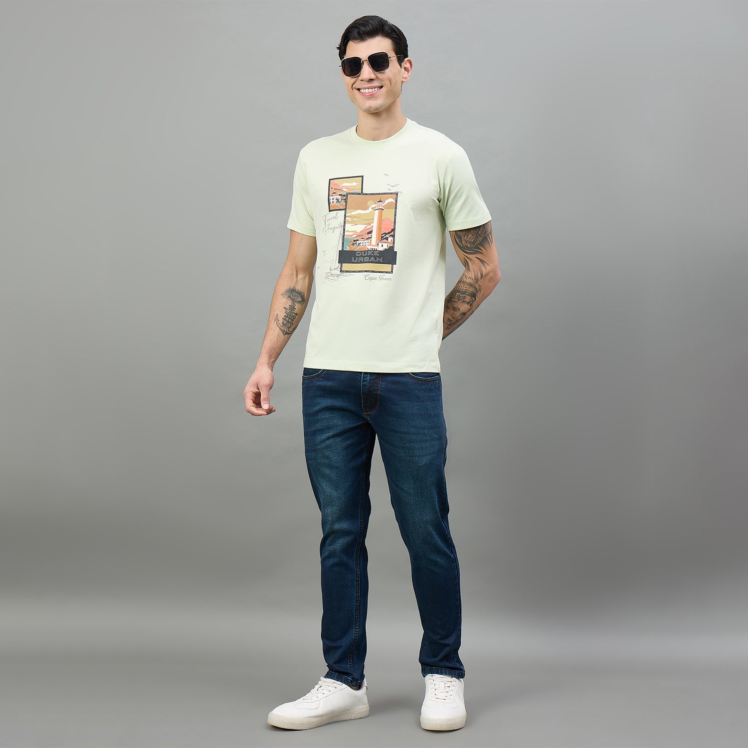 Duke Urban Men Round Neck Half Sleeve Slim T-Shirt (LF7526)
