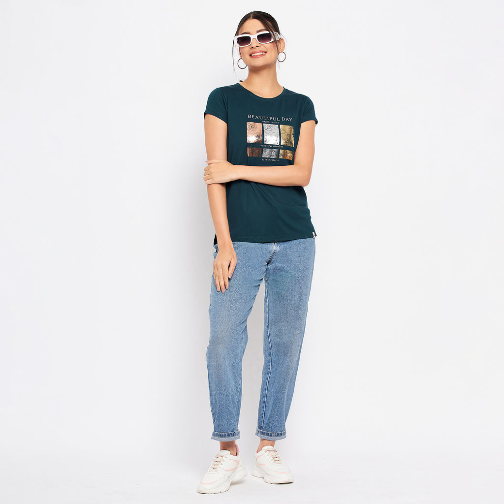 Duke Stardust Women Round Neck Short Sleeve Printed Top (LFX897)