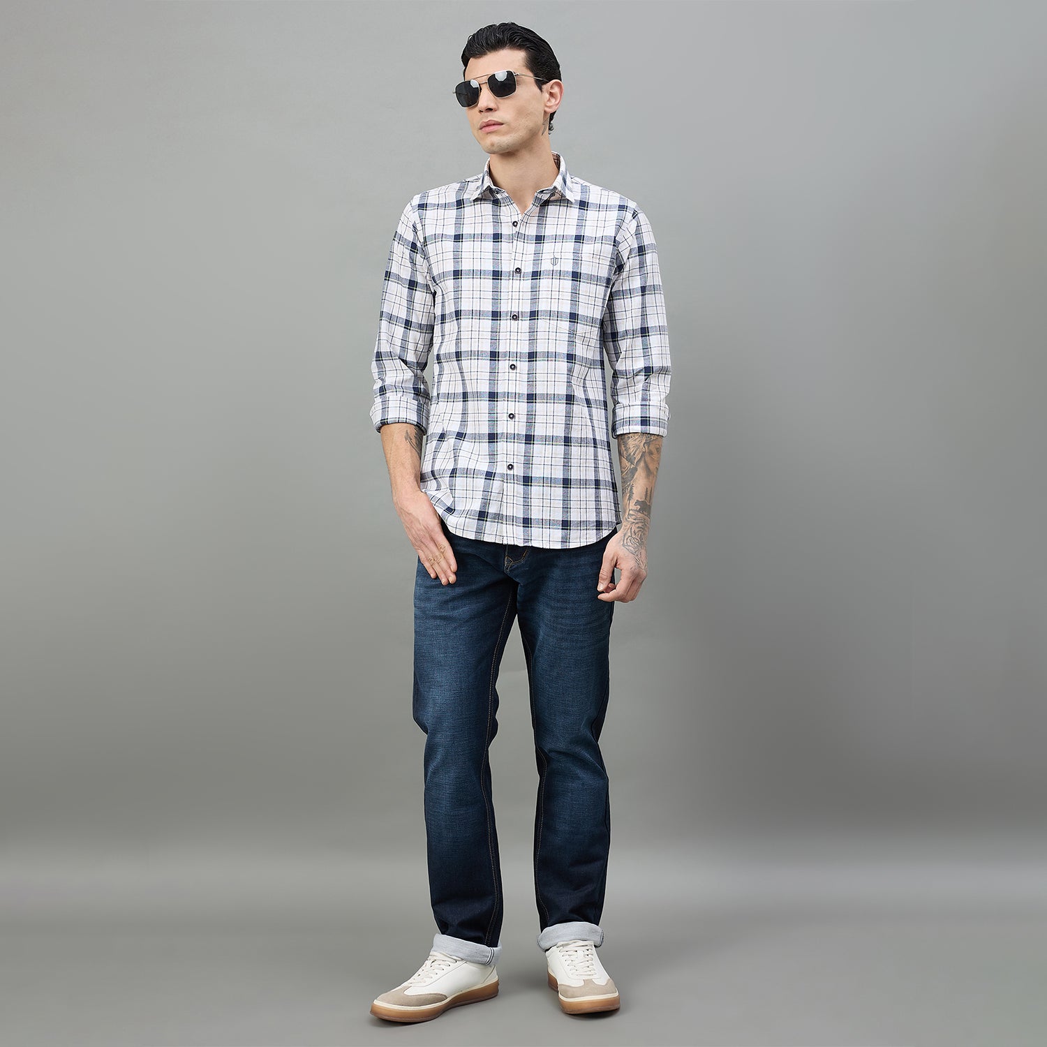 Duke Urban Men Checkered Full Sleeve Spread Collar Regular Shirt (SDO9CKAH)