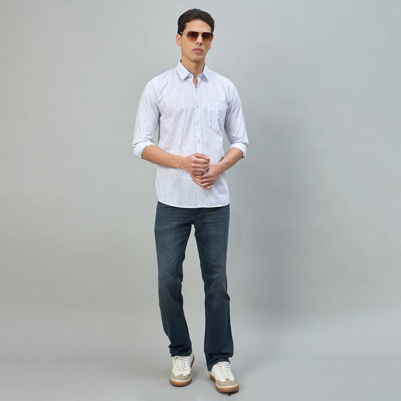 Duke Urban Men Self Design Pure Cotton Slim Fit Casual Full Sleeve Shirt (SDO6PRIK)