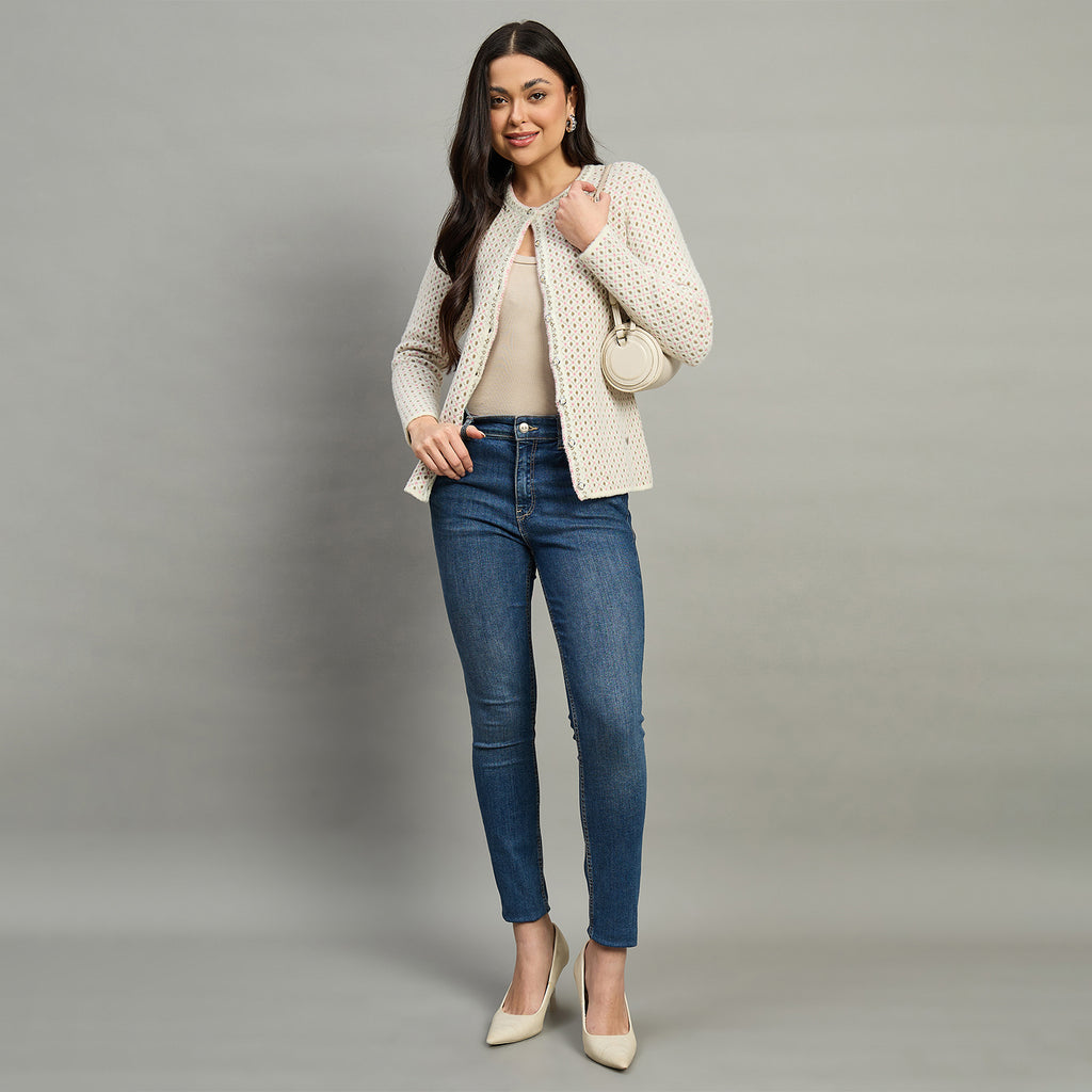 Duke Urban Women Full Sleeve Front Open Regular Cardigan (SDS1337)