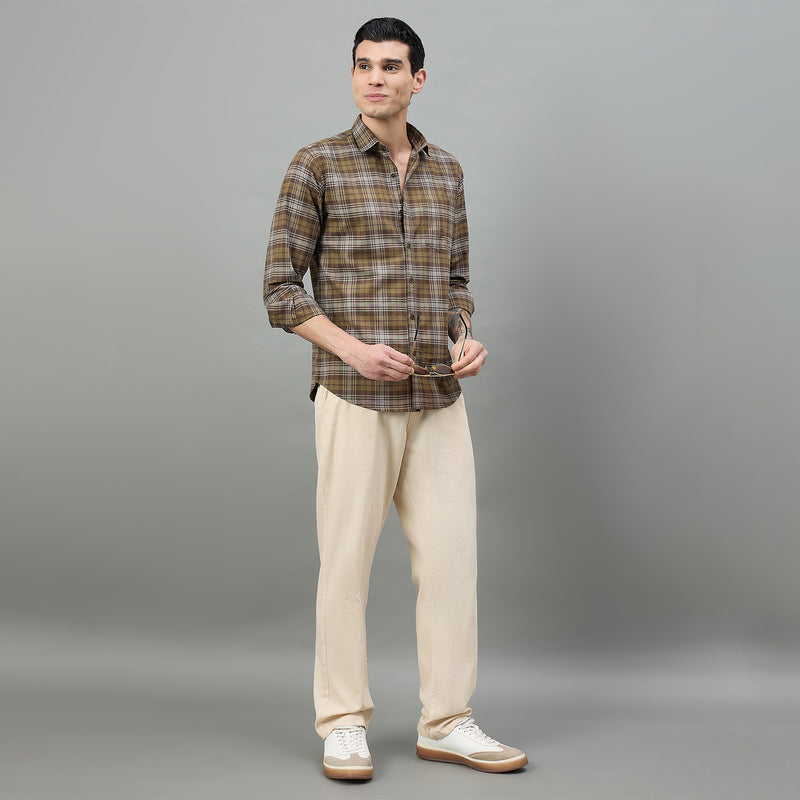 Duke Urban Men Checkered Full Sleeve Spread Collar Slim Shirt (SDO9CKR)