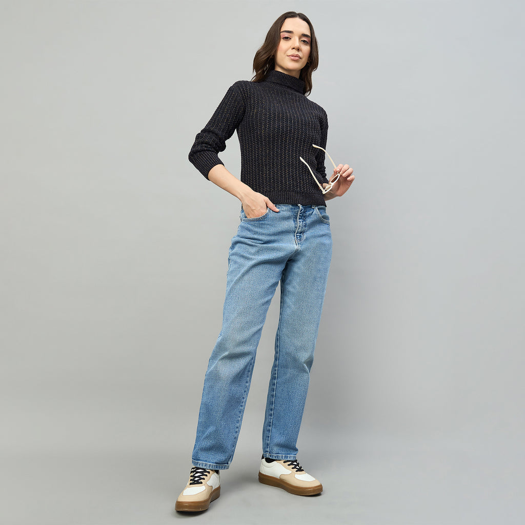 Duke Urban Women Full Sleeve Turtle Neck Sweater (SDS1241N)