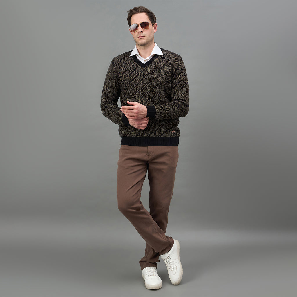 Duke Urban Men Full Sleeve V Neck Regular Sweater (SDS2134)