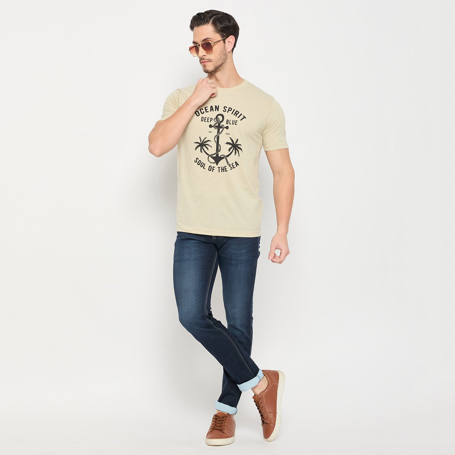 Duke Urban Men Half Sleeve Cotton Pack of 3 T-shirts  (ONSDVP42)