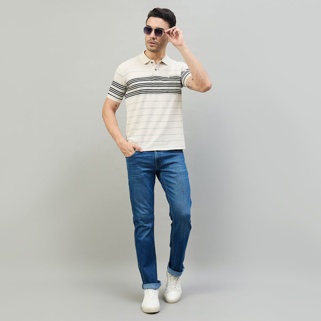 Duke Urban Men Half Sleeve Cotton Smart Fit Casual T-shirt (LF7824)