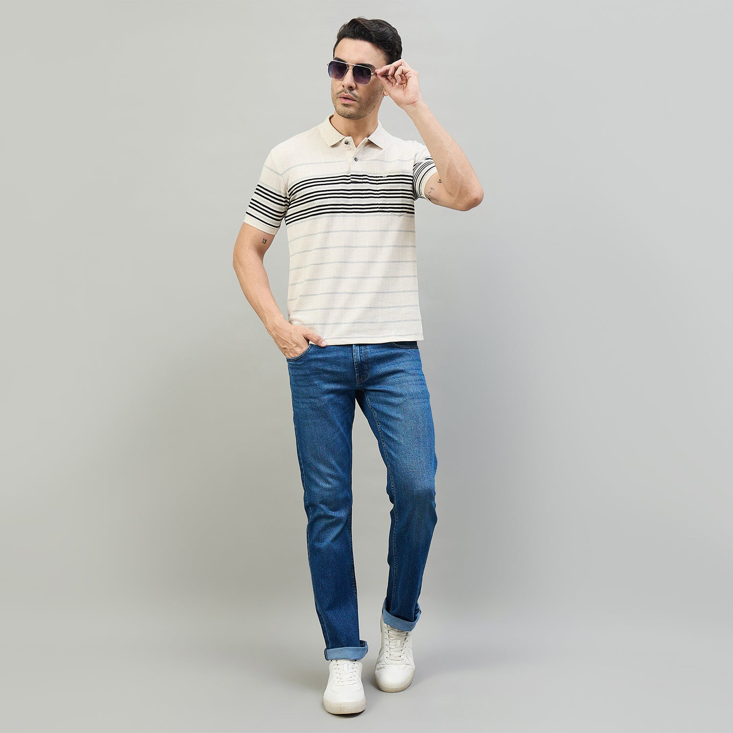Duke Urban Men Half Sleeve Cotton Smart Fit Casual T-shirt (LF7824)