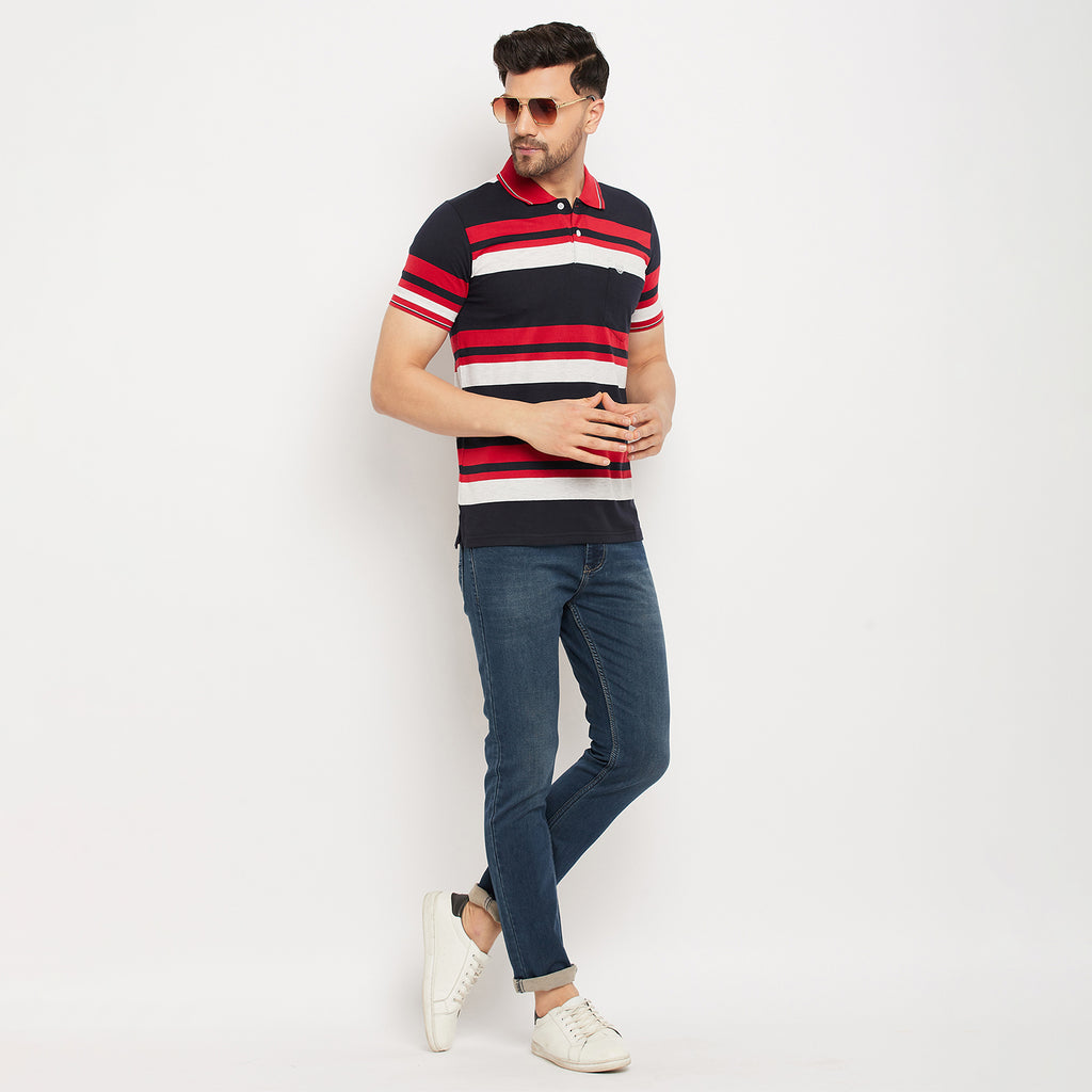Duke Stardust Men Half Sleeve Polo Neck Cotton T-shirt (LF5845)