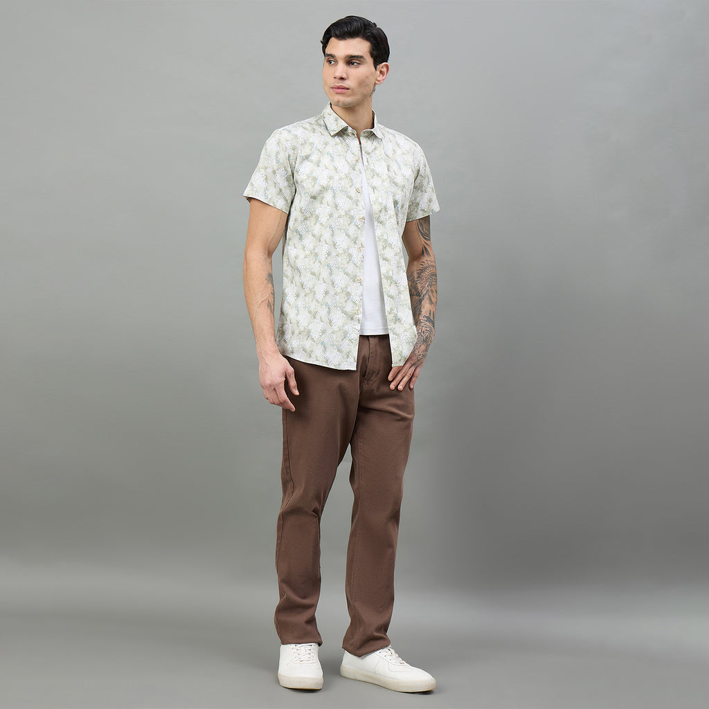 Duke Urban Men Printed Half Sleeve Spread Collar Slim Shirt (SDO4PRAD)