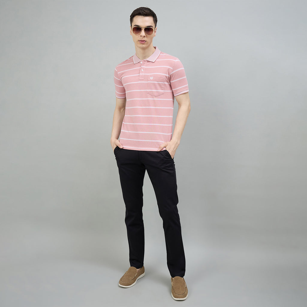 Duke Urban Men Striped Half Sleeve Regular Polo Tshirt (LF7573)