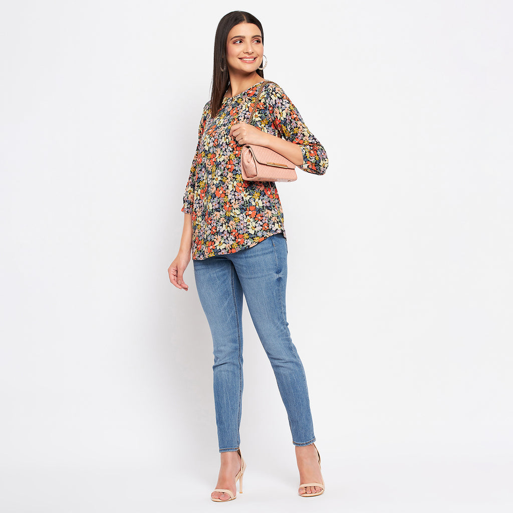 Duke Stardust Women Round Neck 3/4th Sleeve Printed Top (SDX3277)