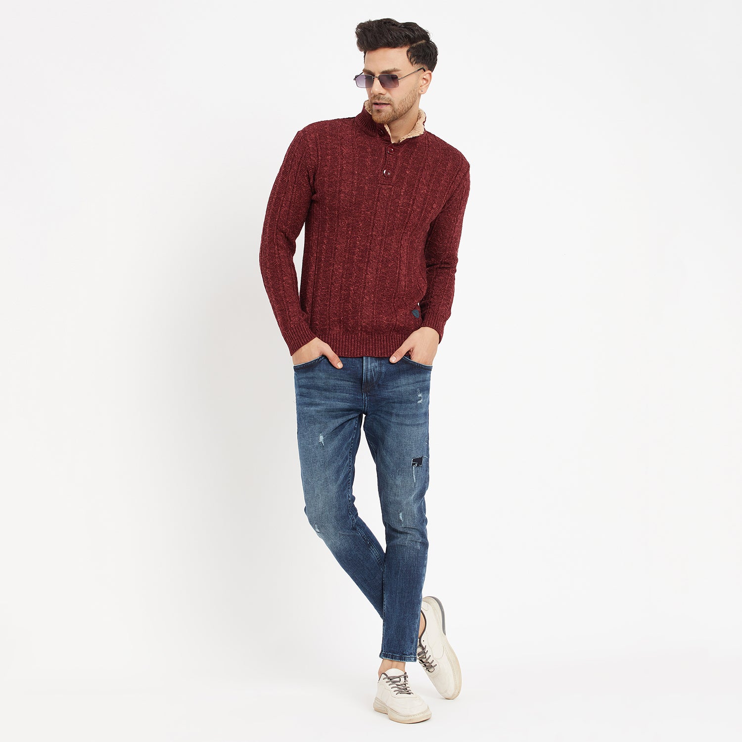 Duke Urban Men Full Sleeve Button Placket Sweater (SDS2004)