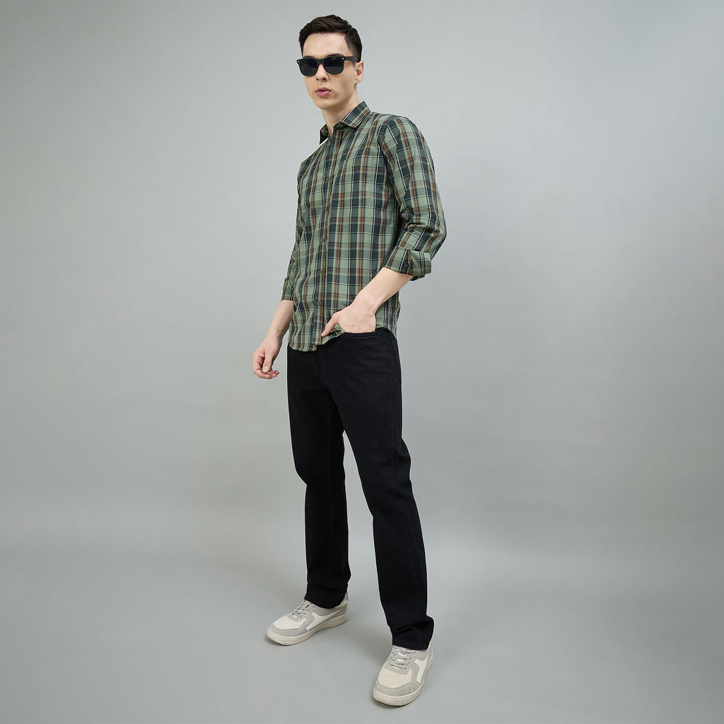 Duke Urban Men Checkered Full Sleeve Spread Collar Slim Shirt (SDO9CKS)