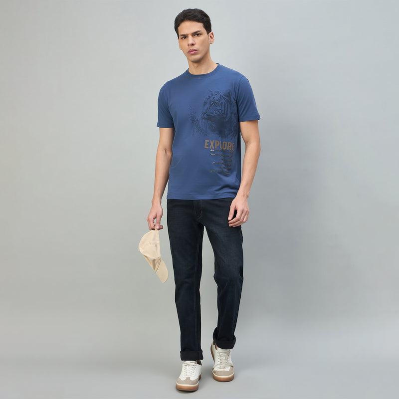 Duke Urban Men Graphic Print Half Sleeve Round Neck Casual Tshirt (LF7541)