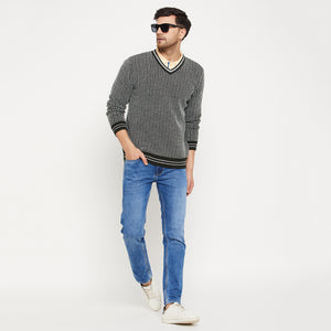 Duke Stardust Men Full Sleeve V Neck Sweater (SDS2119)