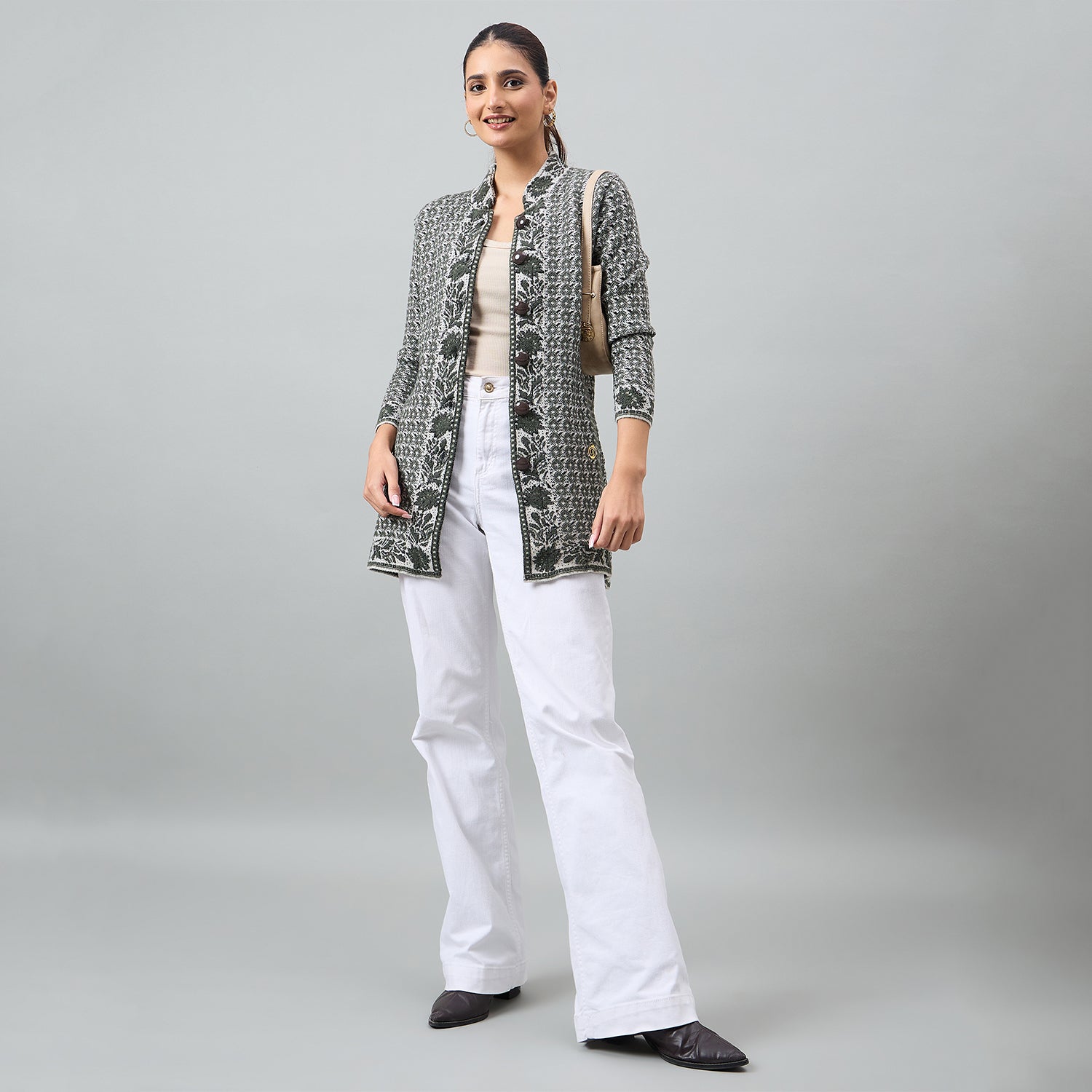 Duke Urban Women Full Sleeve Front Open Regular Cardigan (SDS1358)