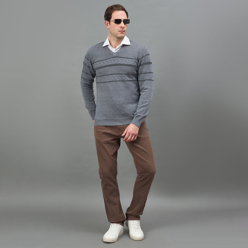 Duke Urban Men Full Sleeve V Neck Regular Sweater (SDS2226B)