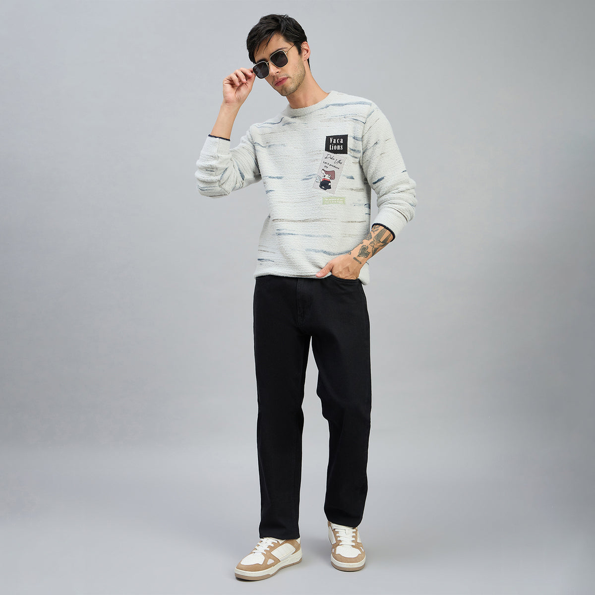 Duke Men Full Sleeve Round Neck Regular Sweater (SDS2324)