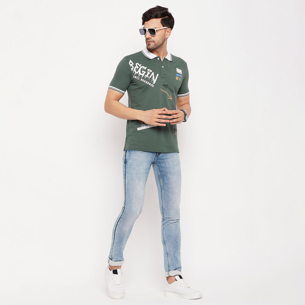 Duke Stardust Men Half Sleeve Polo Neck Cotton T-shirt (LF5793)