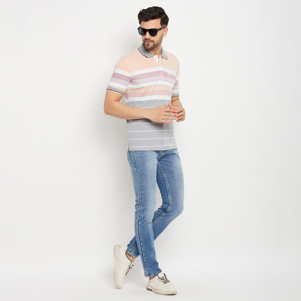 Duke Stardust Men Half Sleeve Polo Neck Cotton T-shirt (LF7017)
