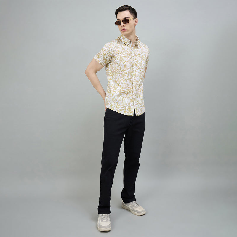 Duke Urban Men Floral Print Half Sleeve Slim Shirt (SDO3PRE)