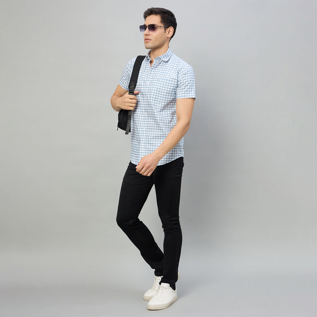Duke Men Slim Fit Half Sleeve Oxford Cotton Shirt (SDO1CKJ)