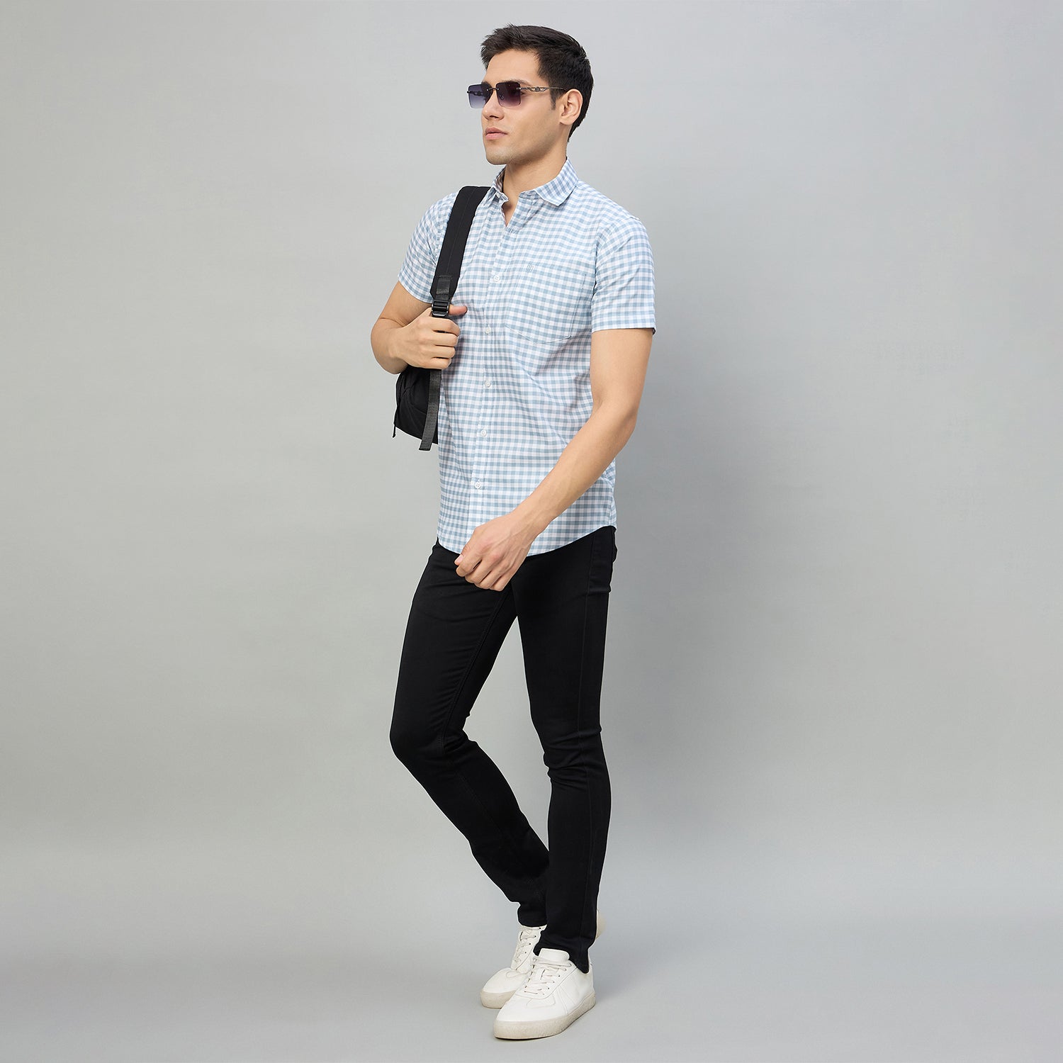 Duke Men Slim Fit Half Sleeve Oxford Cotton Shirt (SDO1CKJ)