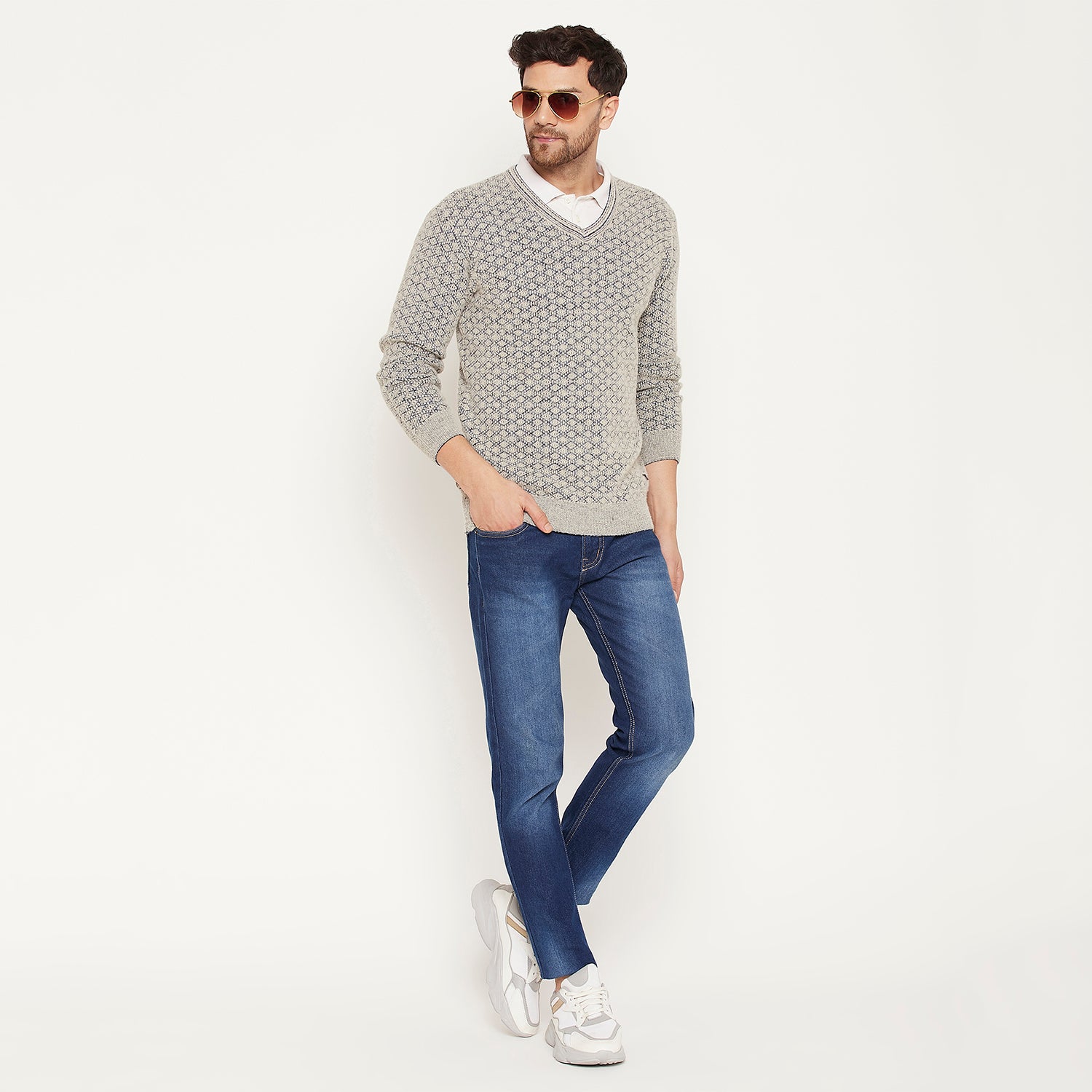 Duke Urban Men Full Sleeve V Neck Sweater (SDS2130)