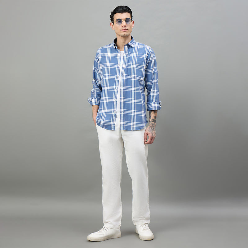 Duke Urban Men Checkered Full Sleeve Spread Collar Regular Shirt (SDO9CKAI)