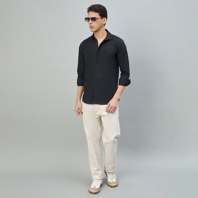 Duke Urban Men Solid Pure Cotton Slim Fit Casual Full Sleeve Shirt (SDO8PLP)