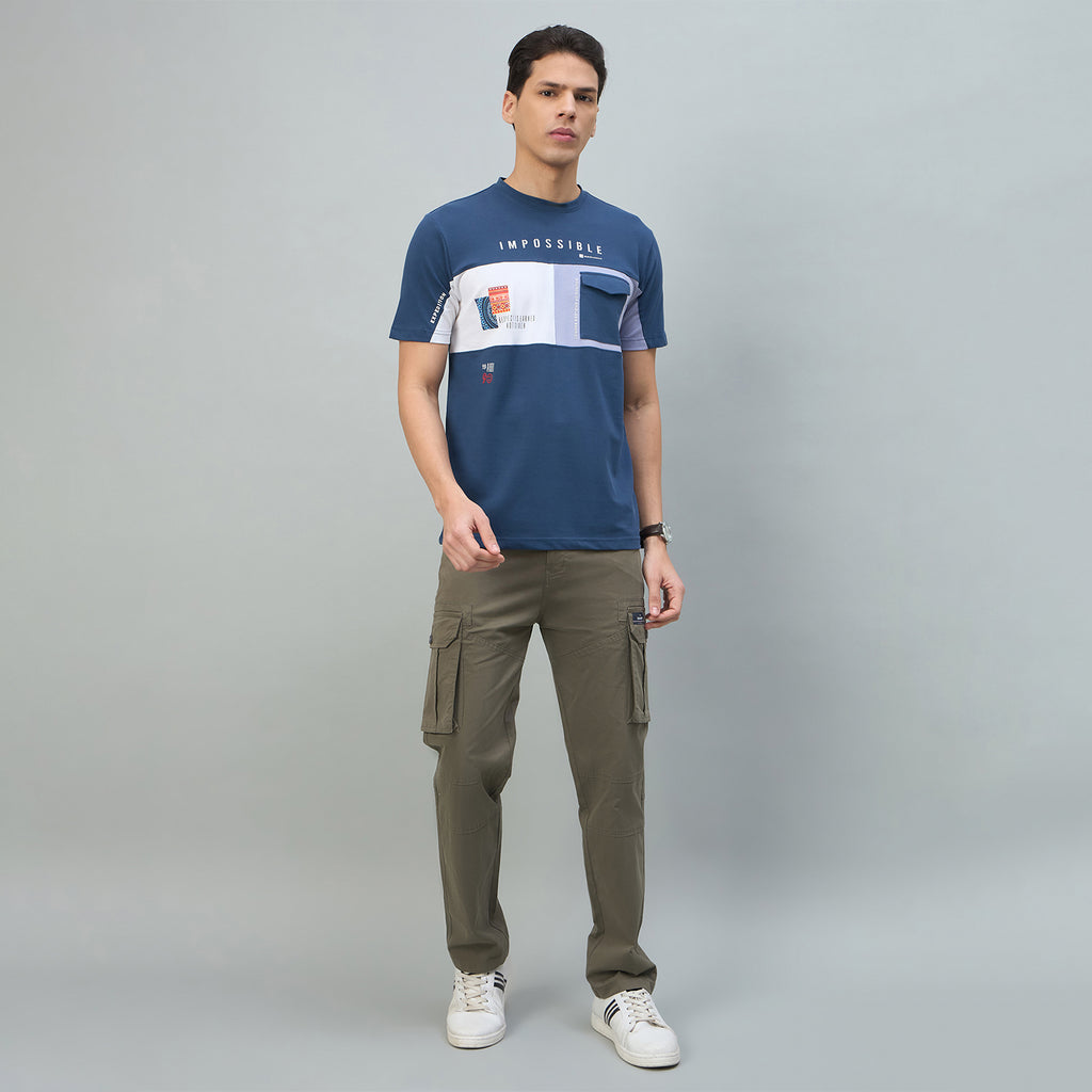 Duke Urban Men Colorblocked Half Sleeve Round Neck Tshirt (LF7613)