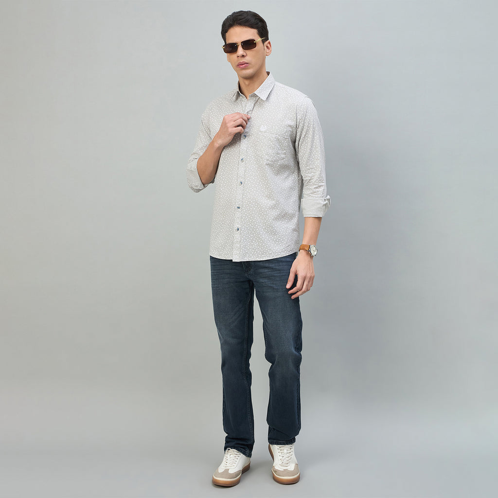 Duke Urban Men Floral Print Pure Cotton Slim Fit Casual Full Sleeve Shirt (SDO6PRIH)