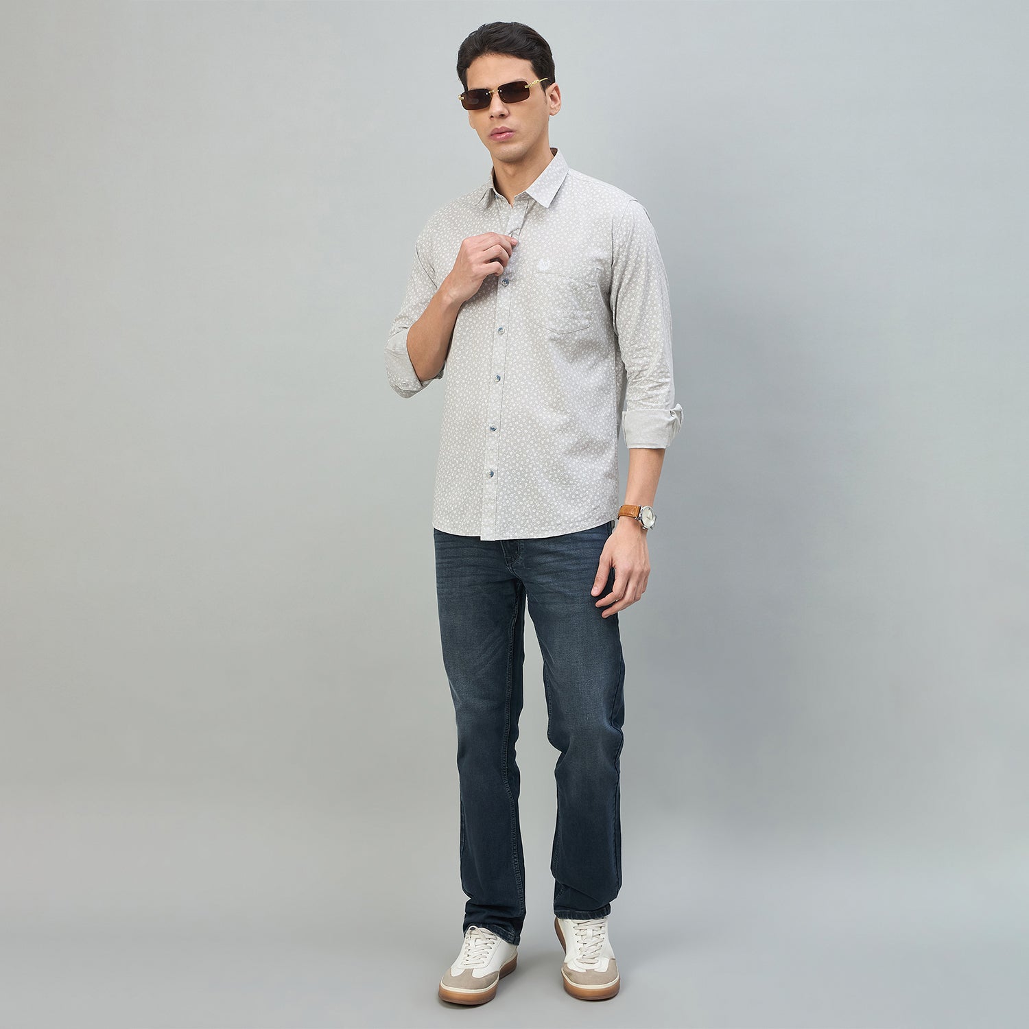 Duke Urban Men Floral Print Pure Cotton Slim Fit Casual Full Sleeve Shirt (SDO6PRIH)