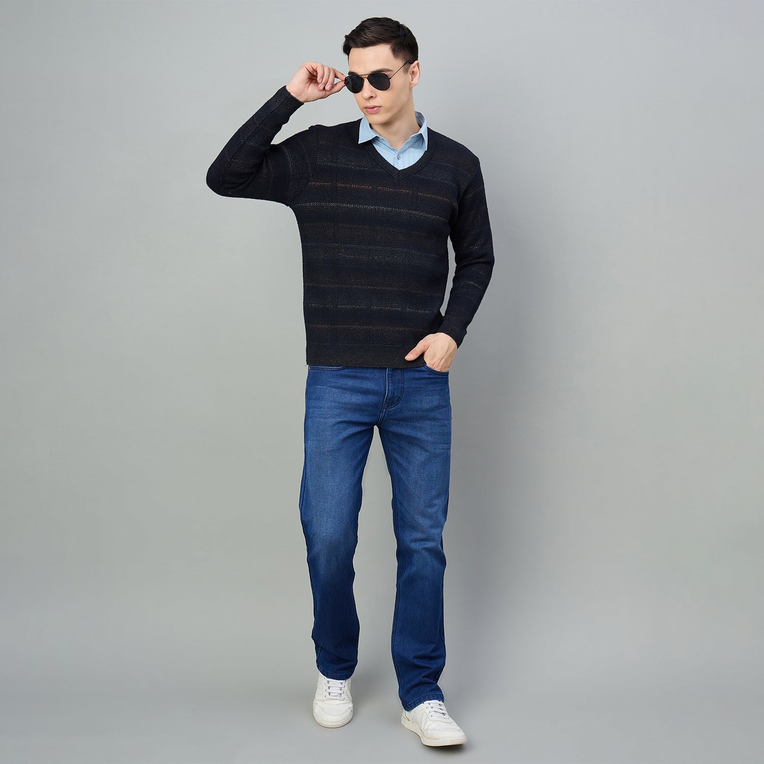 Duke Men V Neck Regular Sweater (SDS2246)