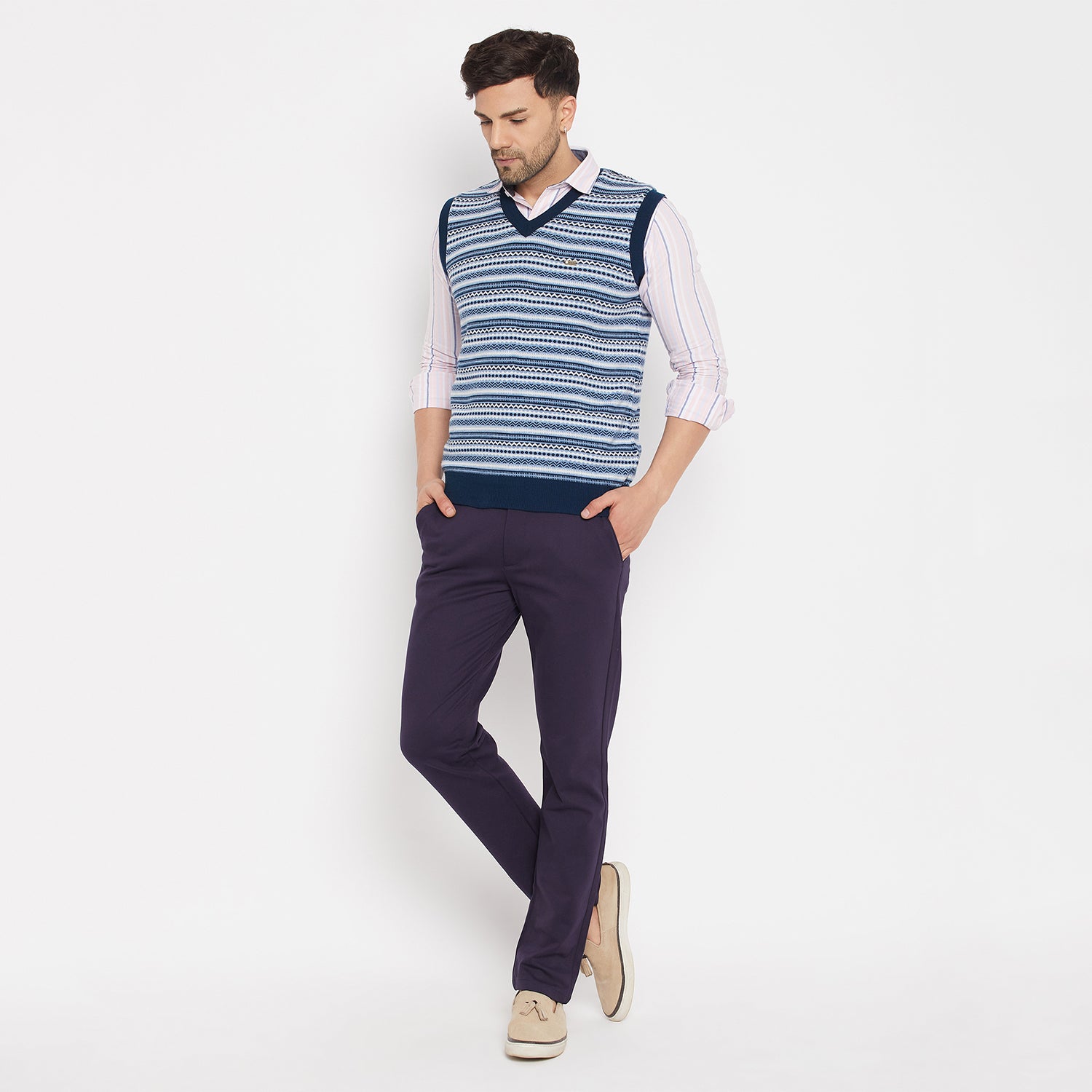 Duke Urban Men Sleeveless V-Neck Reversible Sweater (SDS2167)