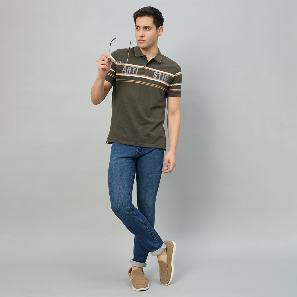Duke Men Half Sleeve Cotton Regualr Fit Casual T-shirt (LF7637)