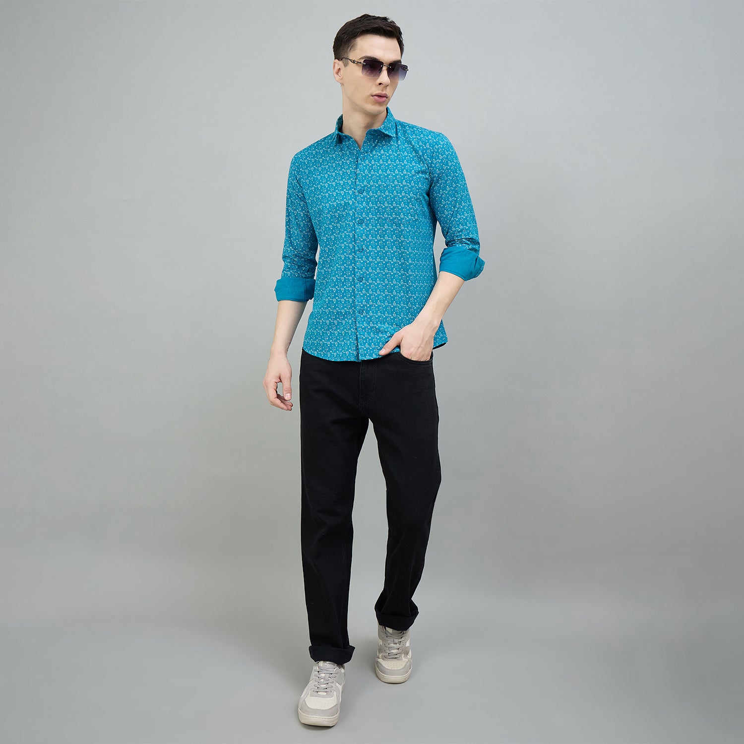 Duke Urban Men Printed Pure Cotton Slim Fit Casual Full Sleeve Shirt (SDO8PRBE)