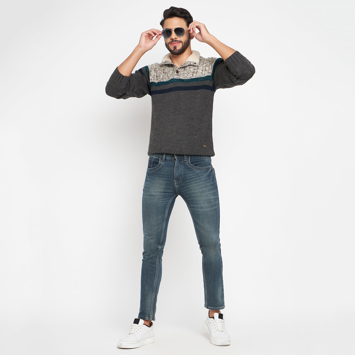 Duke Urban Men Full Sleeve Button Placket Sweater (SDS2002)