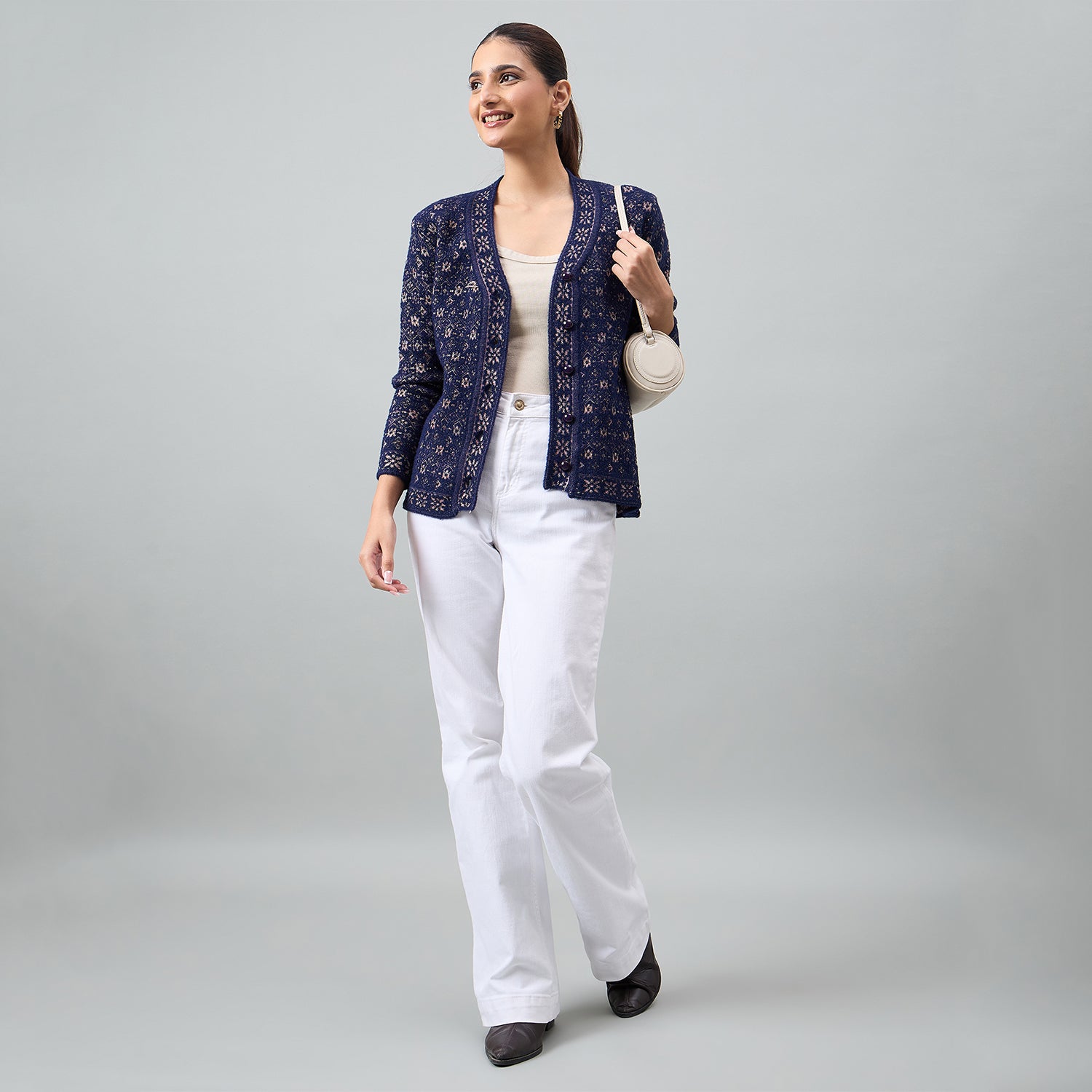 Duke Urban Women Full Sleeve Front Open Regular Cardigan (SDS1348)