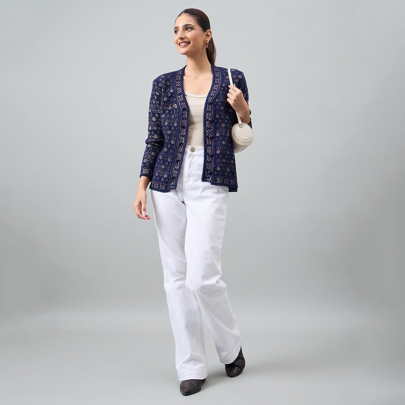 Duke Urban Women Full Sleeve Front Open Regular Cardigan (SDS1348)