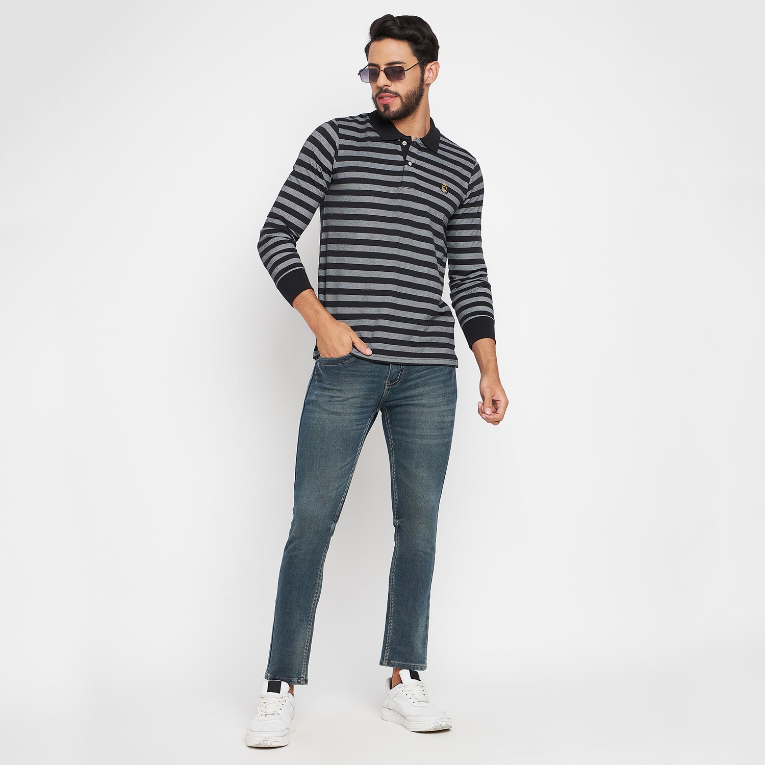 Duke Stardust Men Polo Neck Full Sleeve Cotton T-shirt (LF3962)
