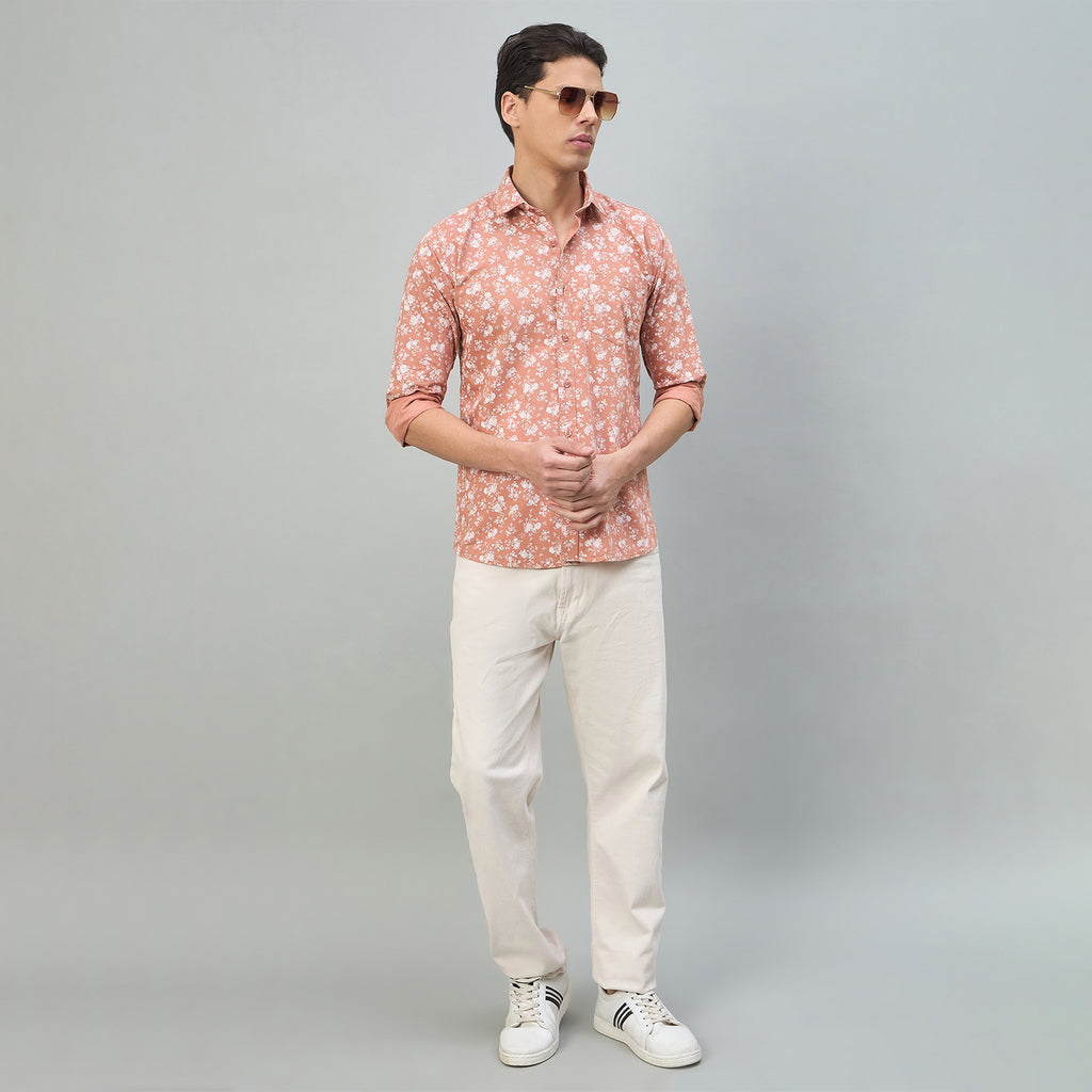 Duke Urban Men Floral Print Pure Cotton Slim Fit Casual Full Sleeve Shirt (SDO8PRBH)