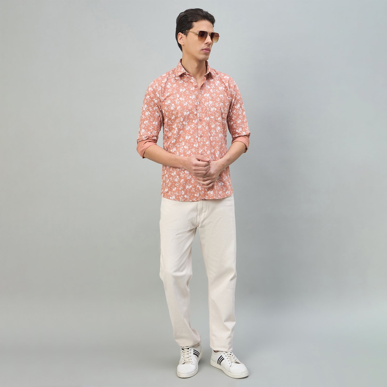 Duke Urban Men Floral Print Pure Cotton Slim Fit Casual Full Sleeve Shirt (SDO8PRBH)