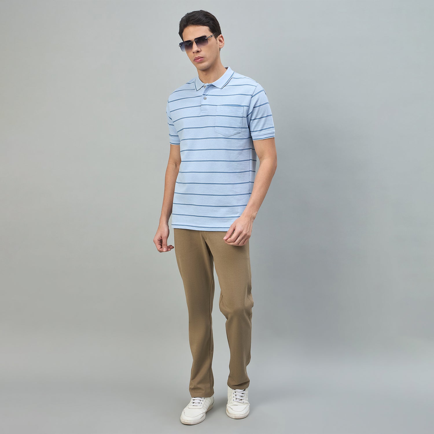 Duke Urban Men Striped Half Sleeve Regular Polo Tshirt (LF7644)