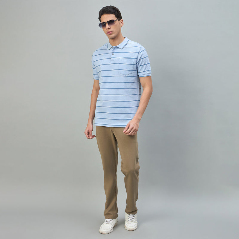 Duke Urban Men Striped Half Sleeve Regular Polo Tshirt (LF7644)