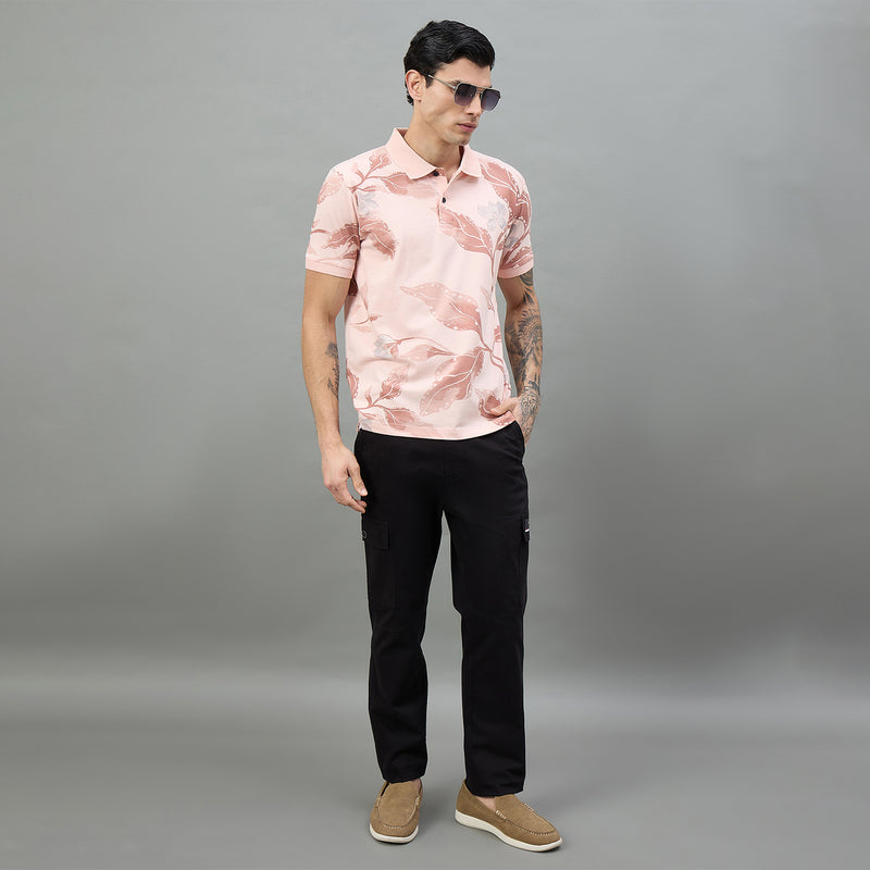 Duke Urban Men Half Sleeve Floral Print Regular T-Shirt (LF7574)