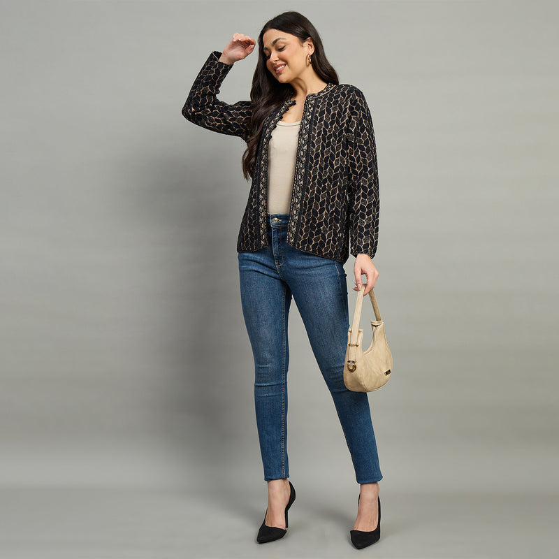 Duke Urban Women Full Sleeve Front Open Regular Fit Sweater (SDS1274)