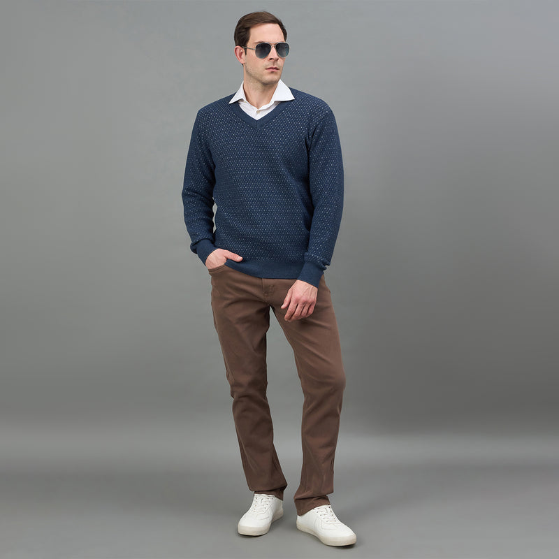 Duke Urban Men Full Sleeve V Neck Regular Sweater (SDS2403)